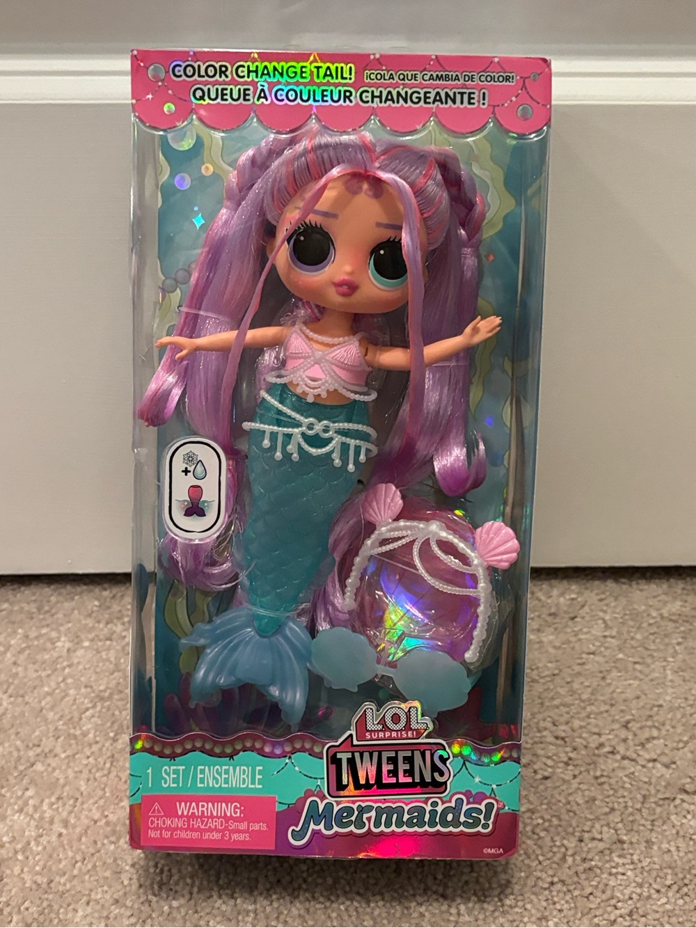 L.O.L. Surprise! Tweens Mermaids Doll Lana Marine Purple Aqua Color Change New